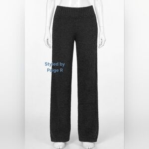 💕NWT SKIMS Cozy Knit Boucle Wide Leg Stretch Lounge Pants Black ONYX 4X 5X
